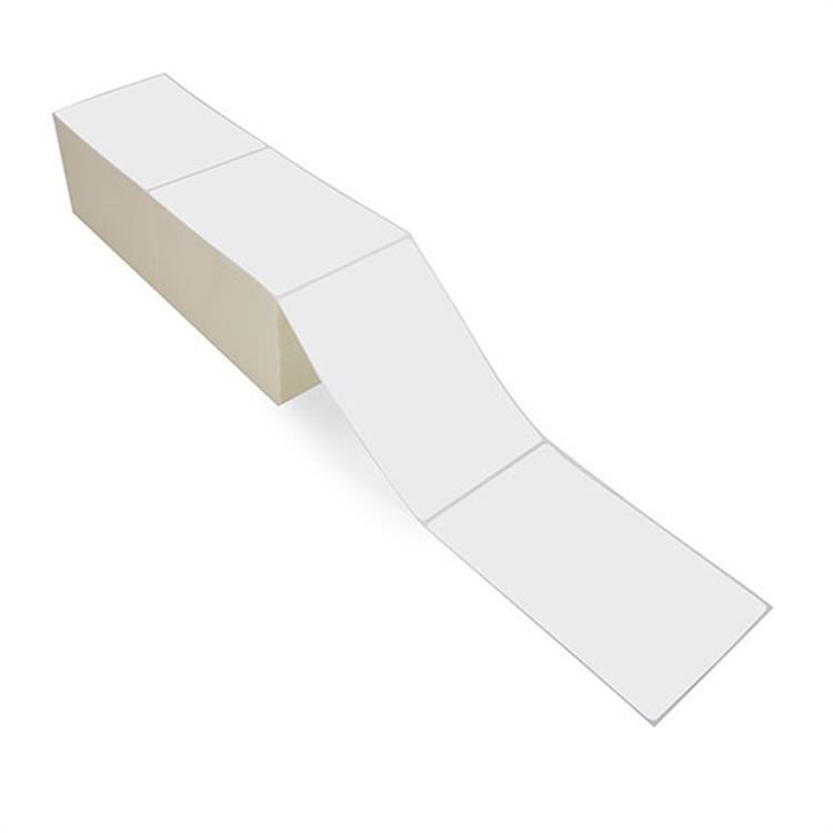 白色打孔永久粘合剂折叠式折叠式直接热敏标签，用于热敏打印机4 \“ x 6 \”